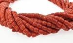 RED CORAL DRUM BEADS 8 MM STRANDS