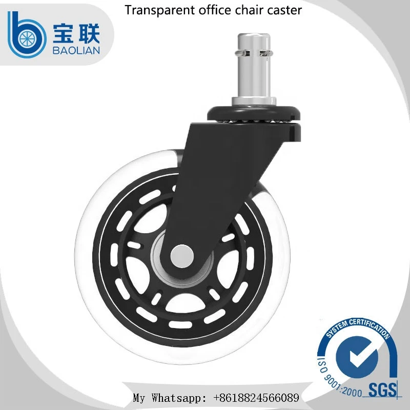 Replacement Factory  Universal 3 /2.5/2 inch rollerblade transparent PU rubber furniture office chair  wheels caster