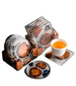 resin pine coasters heat resistant placements drink mat tea coffee cup pad