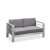 Import Resort Hotel Brushed Aluminum Furniture Outdoor Sofa  Patio Lounge Set With Coffee Table from China