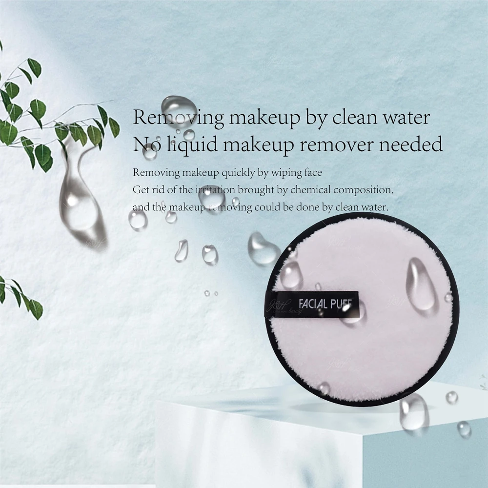 Reusable microfiber Round 12cm bamboo makeup remover pads