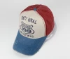 Rivets Flag Printing Washed Cotton Strap Back Vintage Baseball Cap Hat