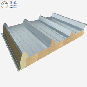 rock wool insulation sandwich panel roof sheet galvanized steel corrugated roof panel