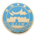 Round shape pin badge attraction building enamel badge and blank lapel pin