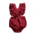 RTS Pure Color Cotton Cute Ruffle Newborn Bow Decoration Newborn Baby suit Baby Rompers