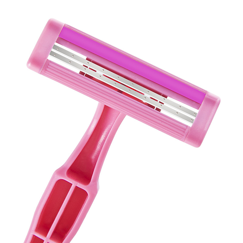 Pink Razor Wide Handle Buy Safety Women Razor Disposable Twin Blades Pink Plastic Handle With ...