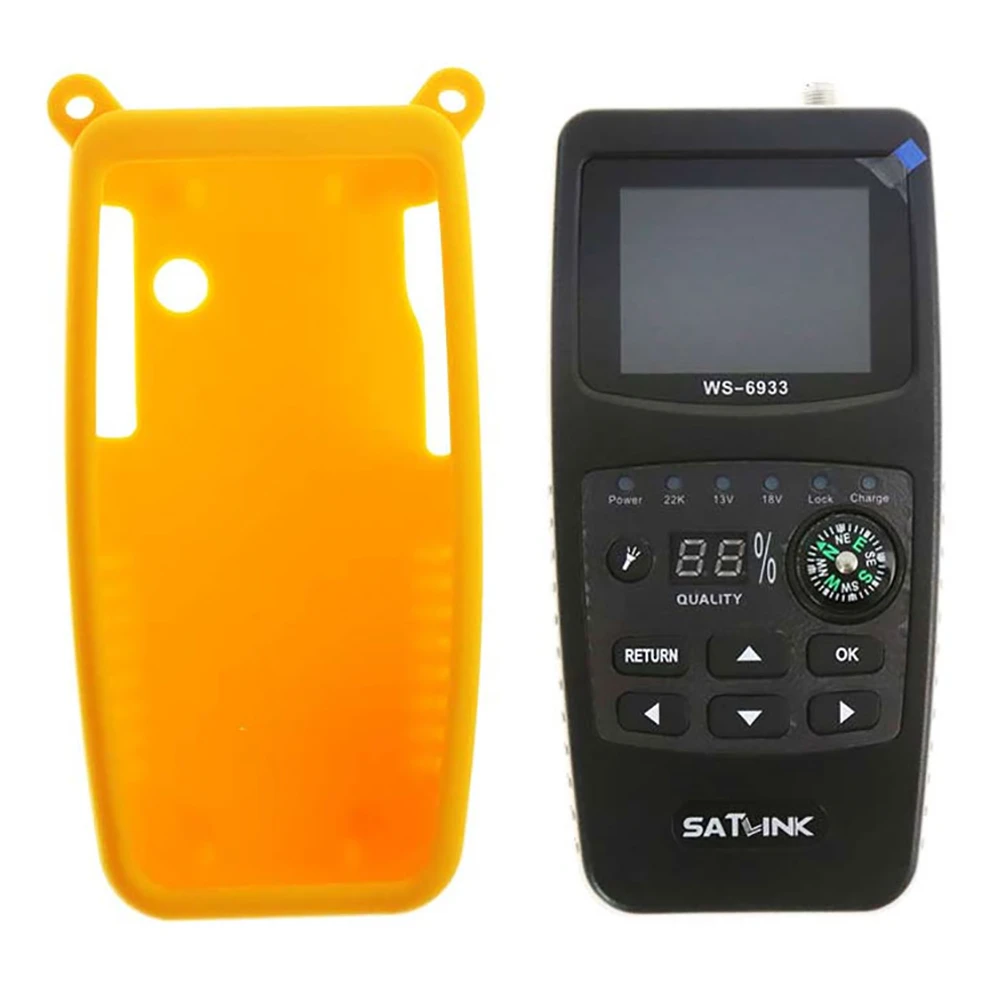 Satlink WS-6933 Digital Satellite Finder Meter Signal DVB-S FTA C&KU 2.1 Inch LCD Display Full HD Satellite Finder With Compass