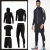 Import Sell Well New Blank Tshirts Black Soft Polyester Spandex Running Fitness Five-Piece Set Custom Logo Men Running Fitness Suit from China
