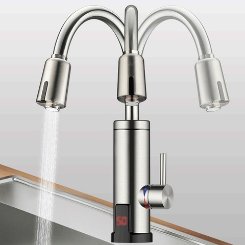 sensor instant heating kitchen faucet red infrared sensor faucet AC power and DC power support faucet