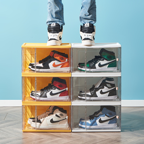 Buy Shoe Box Clear Plastic Stackable,drop Front Shoe Box With Clear ...