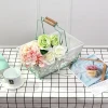 shopping basket Small Metal Wire Storage Organizer Tote Basket with Handle for Kitchen, Pantry, Gift Bathroom