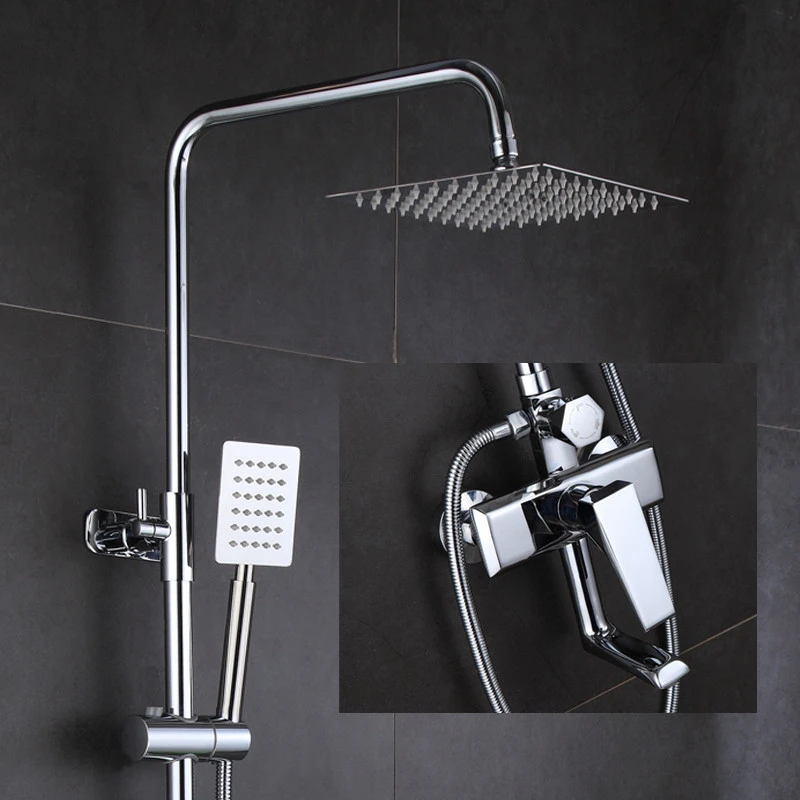 Shower Set Bathroom Mixer Hot Cold Water Shower Wall Mounted copper shower set
