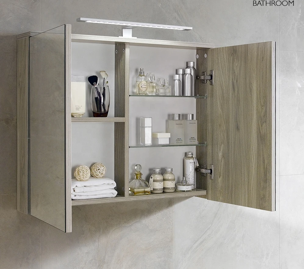 Simple Design Bathroom Cabinet Wall Mounted Plywood Bathroom Vanity with Side Cabinet