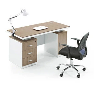 Simple Design Office Table Desktop Computer Desk With Cabinet And Drawer DF9604