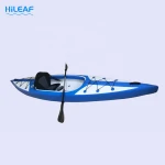 Single seat drop stitch and PVC material canoe rowing boat Inflatable kayak new design U or V bottom