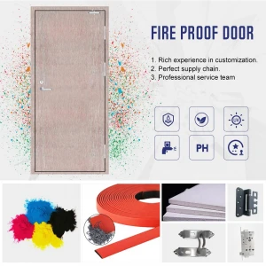 Single swing safety fireproof interior doors design superior brand wooden fire rated doors with frames