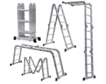 Six-Joint Tapered Sectional Ladder Aluminum Articulate Telescopic Ladder Folding Stairs Other Ladders & Scaffoldings