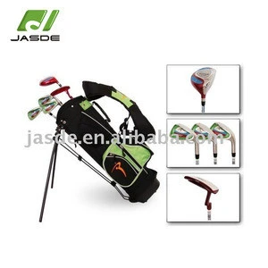 Small size fibre glass shaft 431stainless steel club heads kids mini cheap junior golf sets with stand bag