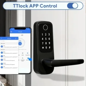 Smart Front Door Lock Set, Keyless Entry Door Lock with Handle, Smart Deadbolt Keypad Lock, Alexa Front Door Deadbolt, Bluetooth Digital Lock with APP/IC Card