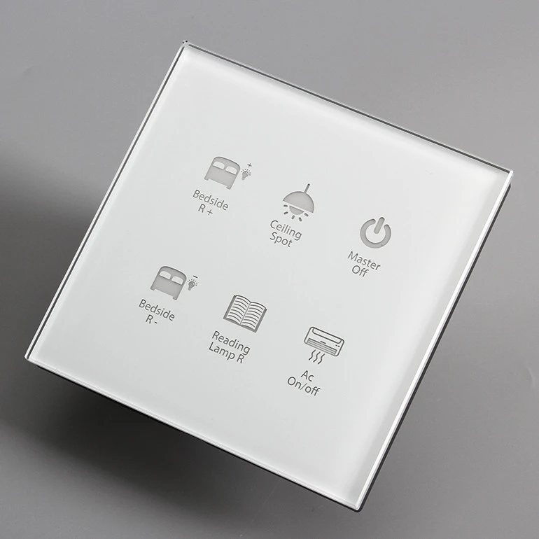 Smart home light modbus rs485 wall switch with customize icons and words
