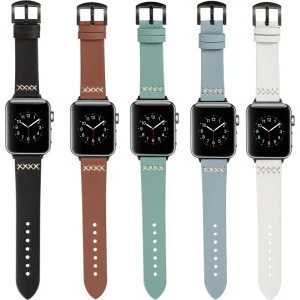 smart watch band for apple watch band 42mm 40mm series 5 leather for iwatch band 4 3 2 1 38mm 44mm bracelet wrist watchband