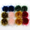Soft realistic long pile fake raccoon fur ball pom poms for hats scarvesany craft project