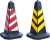 Import Solid color 750mm high reflective traffic cones reflective rubber roadway cones from China