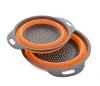 Space saving collapsible silicone strainer rubber colander kitchen set promotional gift cheap wholesale price