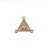 Special small triangle sewing design garment tags swimwear engraved logo metal label for hat/shoe
