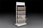 SPUW03 Retail Luxury Shop Shelves Rack Metal Free Standing Display Stands Shelf Unit Beauty Store Wood Floor Display Stand