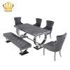 Stable and Durable Eco-Friendly Kitchen room Dining Room Furniture Marble/Glass+ stainless stee Dining Table