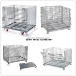 Stackable Storage Cages Heavy-duty Electric Galvanized Metal Wire Mesh Container Cage Pallet For Wearhouse Storage