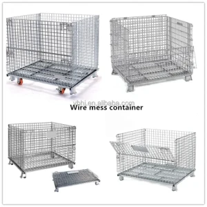 Stackable Storage Cages Heavy-duty Electric Galvanized Metal Wire Mesh Container Cage Pallet For Wearhouse Storage