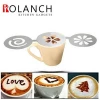 Stainless Steel Coffee Stencils Barista Cappuccino Arts Templates Coffee Garland Mould Cake Decorating Tool