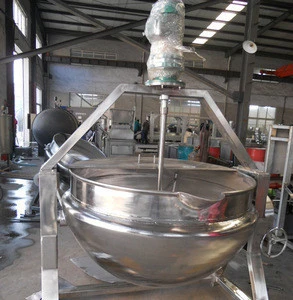 Stainless Steel Factory Price thermal oil heating jacketed reaction kettle industrial cooking pot with mixer liquid hand soap