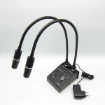 Stereo microscope use 6 watt Dual Gooseneck led light microscope illuminator spot light