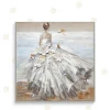 Stock Supply Sexy Girl with White Skirt Canvas Oil Painting
