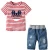 Import Summer Casual Cotton Short Sleeved T - shirt + Cowboy Shorts Little Baby Boy Clothing Sets from China