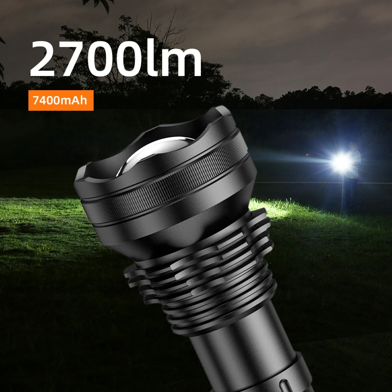 Super Bright 36w powerful flashlights 3000lm rechargeable led flashlight tactical police flashlights Adjustable Focus Zoom