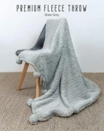 super soft two side teddy bear fleece sherpa baby blanket with pom poms for autumn and winter