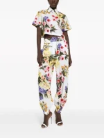 Sustainable Breathable Anti-Wrinkle Casual Pants with Digital Print Bodycon Silhouette for Summer Spring Autumn Floor-Length