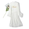 T-327 Embroidery Bride Bathrobe Dress Sexy Sleepwear for women Wedding Robes with lace