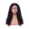 Transparent 180 density bleached knots lace frontal deep wave human hair wig