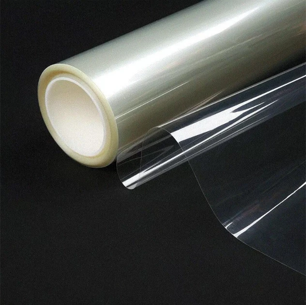 Transparent LLDPE/HDPE/PET adhesive lamination roll film/screen printing film for strach protection