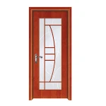 trendy style New PVC main timber flush glass door design wholesale