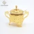 Import Tulip Design Metal Gold Plated Iron Round Shape Sugar Pot With Cover And Spoon from China