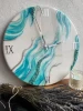 "Turquoise Resin Wall Clock - Modern Epoxy Art for Home Decor, Perfect Anniversary Gift for Parents by SmarkExports"