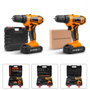 Two In One High Power 3.0ah Fast Charger Brushless Cordless Impact Drill Screwdriver 18v 21v Combo Kit Set