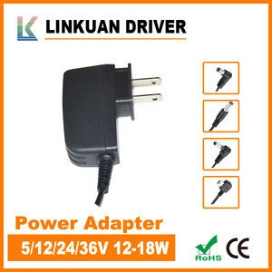 Wall mounted 100-240V 5V 1A 12V 2A Laptop Led AC DC Power adapter and Supply 6W 12W 18W 24W 30W