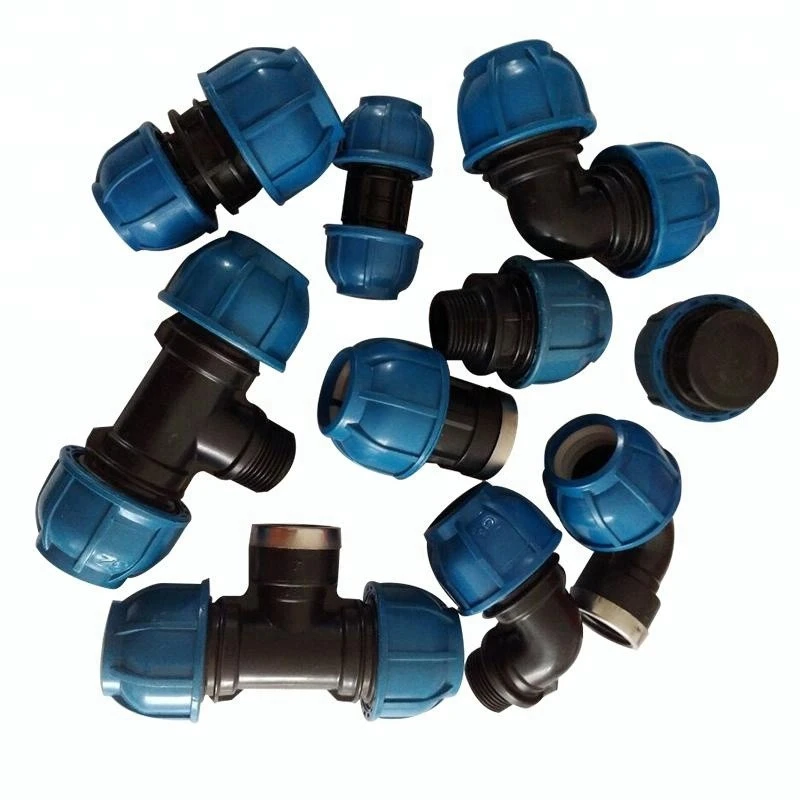 Water irrigation compression pipe fitting pp